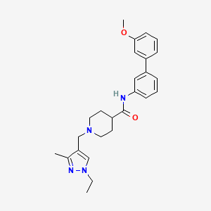 1-[(1-ethyl-3-methyl-1H-pyrazol-4-yl)methyl]-N-(3'-methoxy-3-biphenylyl)-4-piperidinecarboxamide