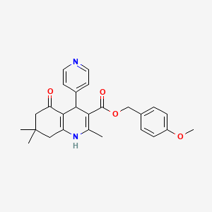 molecular formula C26H28N2O4 B5174762 4-methoxybenzyl 2,7,7-trimethyl-5-oxo-4-(4-pyridinyl)-1,4,5,6,7,8-hexahydro-3-quinolinecarboxylate 