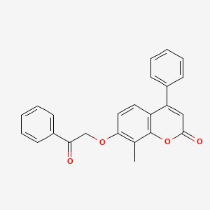 molecular formula C24H18O4 B5174863 8-methyl-7-(2-oxo-2-phenylethoxy)-4-phenyl-2H-chromen-2-one 