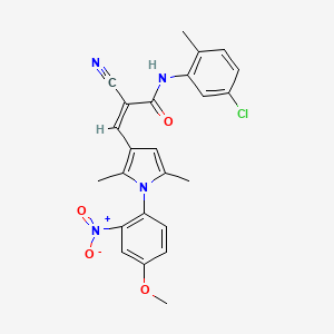 molecular formula C24H21ClN4O4 B5174873 N-(5-chloro-2-methylphenyl)-2-cyano-3-[1-(4-methoxy-2-nitrophenyl)-2,5-dimethyl-1H-pyrrol-3-yl]acrylamide 