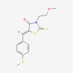molecular formula C14H15NO2S3 B5174890 3-(2-methoxyethyl)-5-[4-(methylthio)benzylidene]-2-thioxo-1,3-thiazolidin-4-one 
