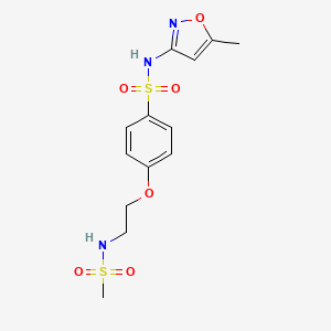 molecular formula C13H17N3O6S2 B5174894 N-(5-methyl-3-isoxazolyl)-4-{2-[(methylsulfonyl)amino]ethoxy}benzenesulfonamide 