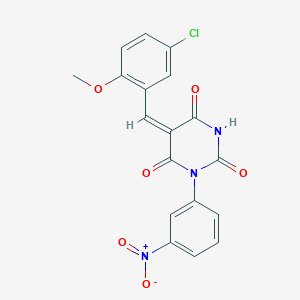 molecular formula C18H12ClN3O6 B5174921 5-(5-chloro-2-methoxybenzylidene)-1-(3-nitrophenyl)-2,4,6(1H,3H,5H)-pyrimidinetrione 