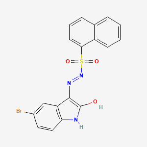 N'-(5-bromo-2-oxo-1,2-dihydro-3H-indol-3-ylidene)-1-naphthalenesulfonohydrazide
