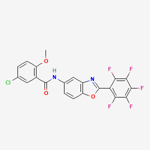 molecular formula C21H10ClF5N2O3 B5174975 5-chloro-2-methoxy-N-[2-(pentafluorophenyl)-1,3-benzoxazol-5-yl]benzamide 