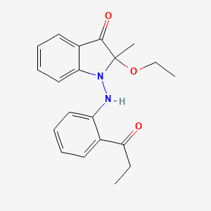 molecular formula C20H22N2O3 B5174982 2-ethoxy-2-methyl-1-[(2-propionylphenyl)amino]-1,2-dihydro-3H-indol-3-one 