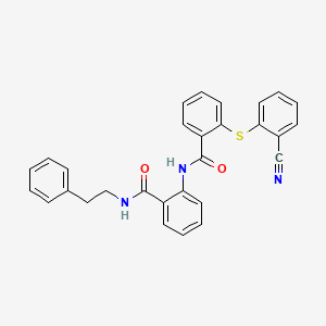 molecular formula C29H23N3O2S B5175004 2-[(2-cyanophenyl)thio]-N-(2-{[(2-phenylethyl)amino]carbonyl}phenyl)benzamide 