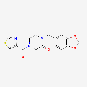 1-(1,3-benzodioxol-5-ylmethyl)-4-(1,3-thiazol-4-ylcarbonyl)-2-piperazinone