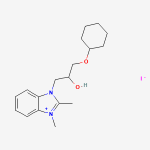 3-[3-(cyclohexyloxy)-2-hydroxypropyl]-1,2-dimethyl-1H-3,1-benzimidazol-3-ium iodide