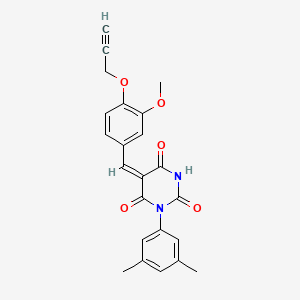 molecular formula C23H20N2O5 B5175089 1-(3,5-dimethylphenyl)-5-[3-methoxy-4-(2-propyn-1-yloxy)benzylidene]-2,4,6(1H,3H,5H)-pyrimidinetrione 