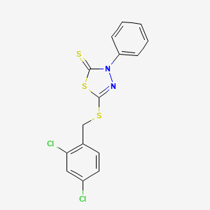 molecular formula C15H10Cl2N2S3 B5175112 5-[(2,4-dichlorobenzyl)thio]-3-phenyl-1,3,4-thiadiazole-2(3H)-thione 