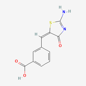 3-[(2-imino-4-oxo-1,3-thiazolidin-5-ylidene)methyl]benzoic acid