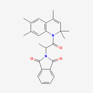 molecular formula C25H26N2O3 B5175183 2-[1-methyl-2-oxo-2-(2,2,4,6,7-pentamethyl-1(2H)-quinolinyl)ethyl]-1H-isoindole-1,3(2H)-dione 