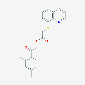 molecular formula C21H19NO3S B5175207 2-(2,4-dimethylphenyl)-2-oxoethyl (8-quinolinylthio)acetate 