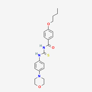 molecular formula C22H27N3O3S B5175218 4-butoxy-N-({[4-(4-morpholinyl)phenyl]amino}carbonothioyl)benzamide 