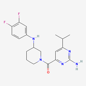 molecular formula C19H23F2N5O B5175261 4-({3-[(3,4-difluorophenyl)amino]-1-piperidinyl}carbonyl)-6-isopropyl-2-pyrimidinamine 