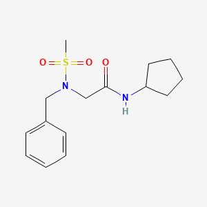 molecular formula C15H22N2O3S B5175267 N~2~-benzyl-N~1~-cyclopentyl-N~2~-(methylsulfonyl)glycinamide 