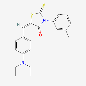 molecular formula C21H22N2OS2 B5175278 5-[4-(diethylamino)benzylidene]-3-(3-methylphenyl)-2-thioxo-1,3-thiazolidin-4-one 