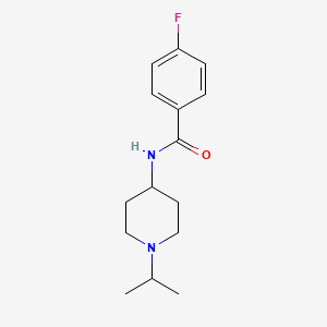 molecular formula C15H21FN2O B5175315 4-fluoro-N-(1-isopropyl-4-piperidinyl)benzamide 