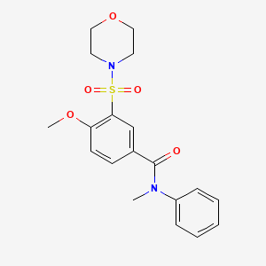 molecular formula C19H22N2O5S B5175342 4-methoxy-N-methyl-3-(4-morpholinylsulfonyl)-N-phenylbenzamide 