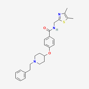 molecular formula C26H31N3O2S B5175347 N-[(4,5-dimethyl-1,3-thiazol-2-yl)methyl]-4-{[1-(2-phenylethyl)-4-piperidinyl]oxy}benzamide 