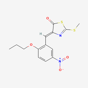 molecular formula C14H14N2O4S2 B5175367 2-(methylthio)-4-(5-nitro-2-propoxybenzylidene)-1,3-thiazol-5(4H)-one 