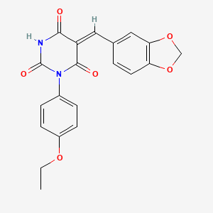 5-(1,3-benzodioxol-5-ylmethylene)-1-(4-ethoxyphenyl)-2,4,6(1H,3H,5H)-pyrimidinetrione