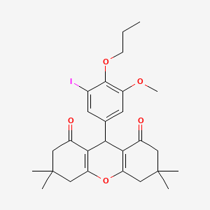 9-(3-iodo-5-methoxy-4-propoxyphenyl)-3,3,6,6-tetramethyl-3,4,5,6,7,9-hexahydro-1H-xanthene-1,8(2H)-dione