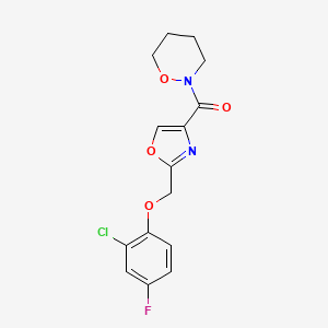 molecular formula C15H14ClFN2O4 B5175417 2-({2-[(2-chloro-4-fluorophenoxy)methyl]-1,3-oxazol-4-yl}carbonyl)-1,2-oxazinane 