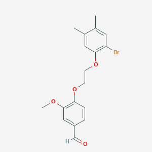 4-[2-(2-bromo-4,5-dimethylphenoxy)ethoxy]-3-methoxybenzaldehyde