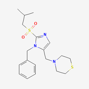 molecular formula C19H27N3O2S2 B5175438 4-{[1-benzyl-2-(isobutylsulfonyl)-1H-imidazol-5-yl]methyl}thiomorpholine 