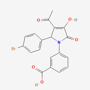molecular formula C19H14BrNO5 B5175470 3-[3-acetyl-2-(4-bromophenyl)-4-hydroxy-5-oxo-2,5-dihydro-1H-pyrrol-1-yl]benzoic acid 