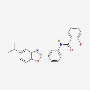 2-fluoro-N-[3-(5-isopropyl-1,3-benzoxazol-2-yl)phenyl]benzamide