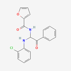 molecular formula C19H15ClN2O3 B5175529 N-{1-[(2-chlorophenyl)amino]-2-oxo-2-phenylethyl}-2-furamide CAS No. 4182-82-5