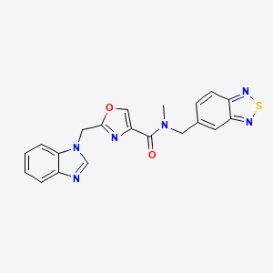 molecular formula C20H16N6O2S B5175603 2-(1H-benzimidazol-1-ylmethyl)-N-(2,1,3-benzothiadiazol-5-ylmethyl)-N-methyl-1,3-oxazole-4-carboxamide 