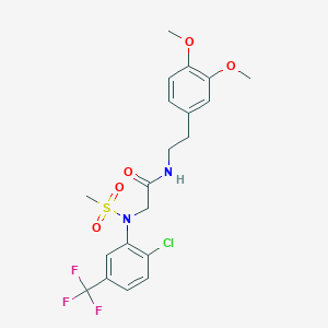 molecular formula C20H22ClF3N2O5S B5175611 N~2~-[2-chloro-5-(trifluoromethyl)phenyl]-N~1~-[2-(3,4-dimethoxyphenyl)ethyl]-N~2~-(methylsulfonyl)glycinamide 