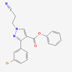 phenyl 3-(3-bromophenyl)-1-(2-cyanoethyl)-1H-pyrazole-4-carboxylate