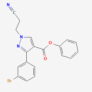 molecular formula C19H14BrN3O2 B5175637 phenyl 3-(3-bromophenyl)-1-(2-cyanoethyl)-1H-pyrazole-4-carboxylate 