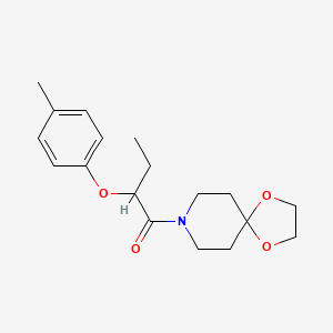molecular formula C18H25NO4 B5175661 8-[2-(4-methylphenoxy)butanoyl]-1,4-dioxa-8-azaspiro[4.5]decane 