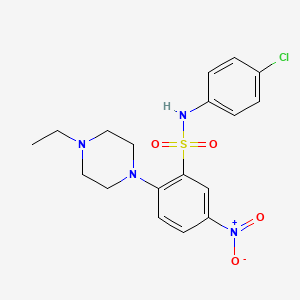 N-(4-chlorophenyl)-2-(4-ethyl-1-piperazinyl)-5-nitrobenzenesulfonamide