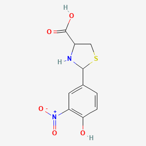 molecular formula C10H10N2O5S B5175737 2-(4-hydroxy-3-nitrophenyl)-1,3-thiazolidine-4-carboxylic acid 