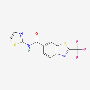 molecular formula C12H6F3N3OS2 B5175748 N-1,3-thiazol-2-yl-2-(trifluoromethyl)-1,3-benzothiazole-6-carboxamide 