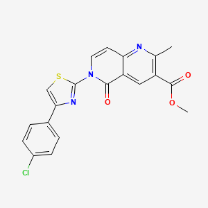 methyl 6-[4-(4-chlorophenyl)-1,3-thiazol-2-yl]-2-methyl-5-oxo-5,6-dihydro-1,6-naphthyridine-3-carboxylate