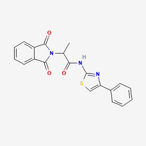 2-(1,3-dioxo-1,3-dihydro-2H-isoindol-2-yl)-N-(4-phenyl-1,3-thiazol-2-yl)propanamide