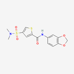 molecular formula C14H14N2O5S2 B5175775 N-1,3-benzodioxol-5-yl-4-[(dimethylamino)sulfonyl]-2-thiophenecarboxamide 
