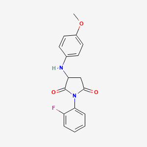 molecular formula C17H15FN2O3 B5175780 1-(2-fluorophenyl)-3-[(4-methoxyphenyl)amino]-2,5-pyrrolidinedione 