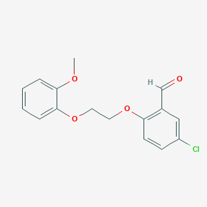 molecular formula C16H15ClO4 B5175788 5-chloro-2-[2-(2-methoxyphenoxy)ethoxy]benzaldehyde 