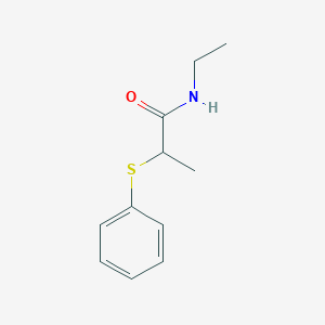 molecular formula C11H15NOS B5175815 N-ethyl-2-(phenylthio)propanamide 