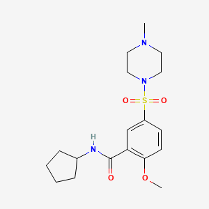 N-cyclopentyl-2-methoxy-5-[(4-methyl-1-piperazinyl)sulfonyl]benzamide