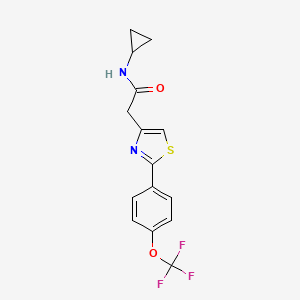 molecular formula C15H13F3N2O2S B5175860 N-cyclopropyl-2-{2-[4-(trifluoromethoxy)phenyl]-1,3-thiazol-4-yl}acetamide 